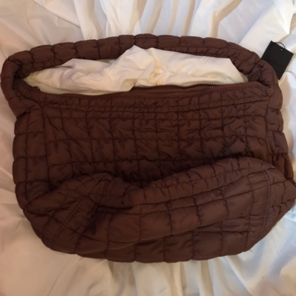 Brown Quilted Puffy Women's Bag - Picture 2 of 5